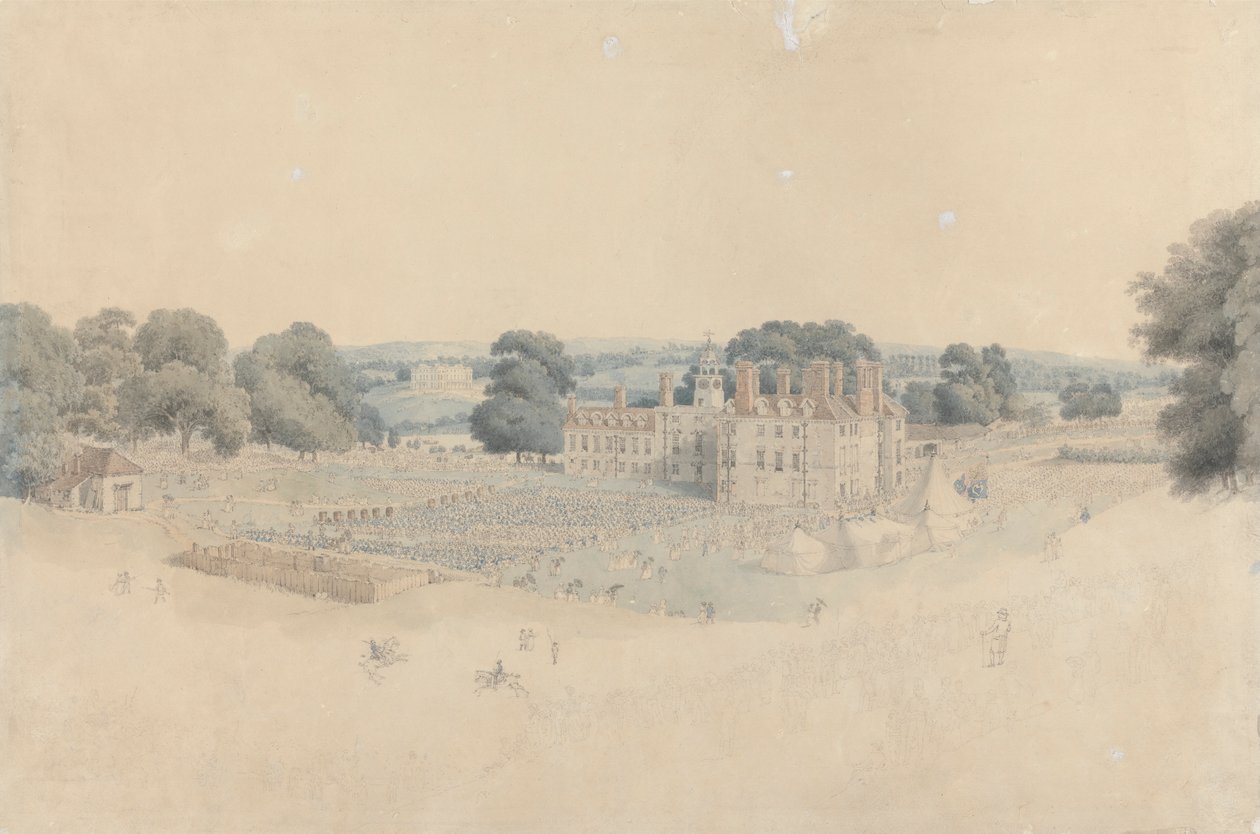Middagen i Mote Park, Maidstone, efter Royal Review of the Kentish Volunteers av William Alexander