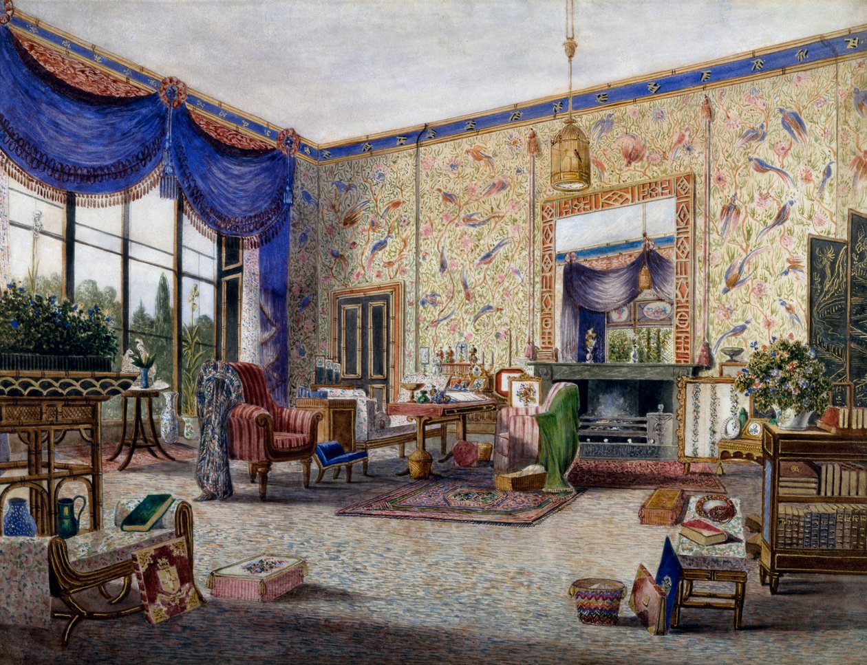 Salon i Middleton Park, av William Alfred Delamotte (1775-1863) av William Alfred Delamotte