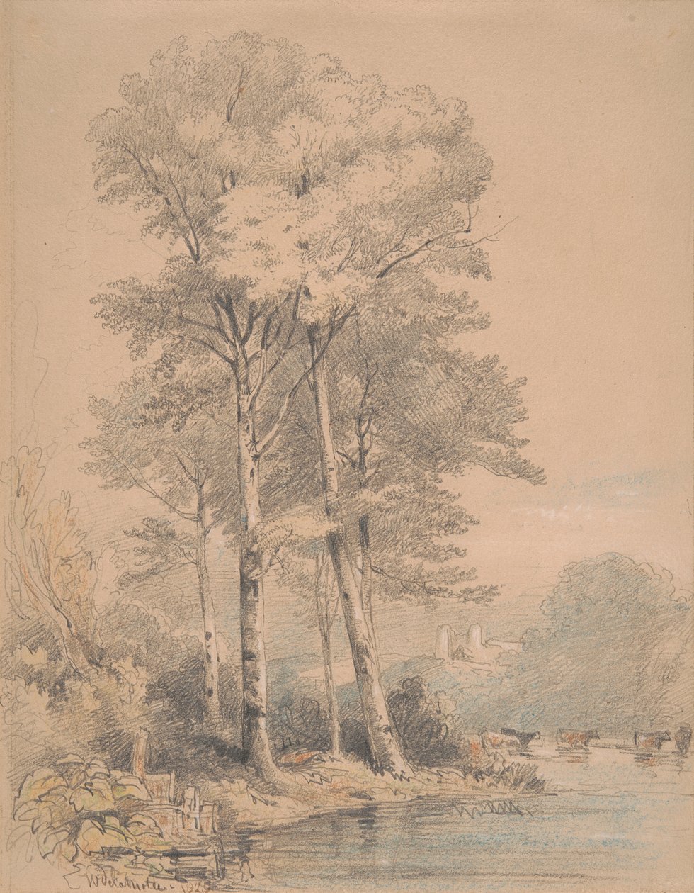 Llandovery Castle, södra Wales av William Alfred Delamotte
