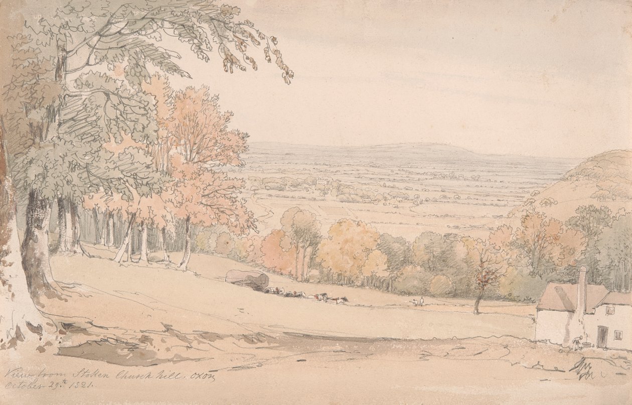 Utsikt från Stokenchurch Hill, Buckinghamshire av William Alfred Delamotte