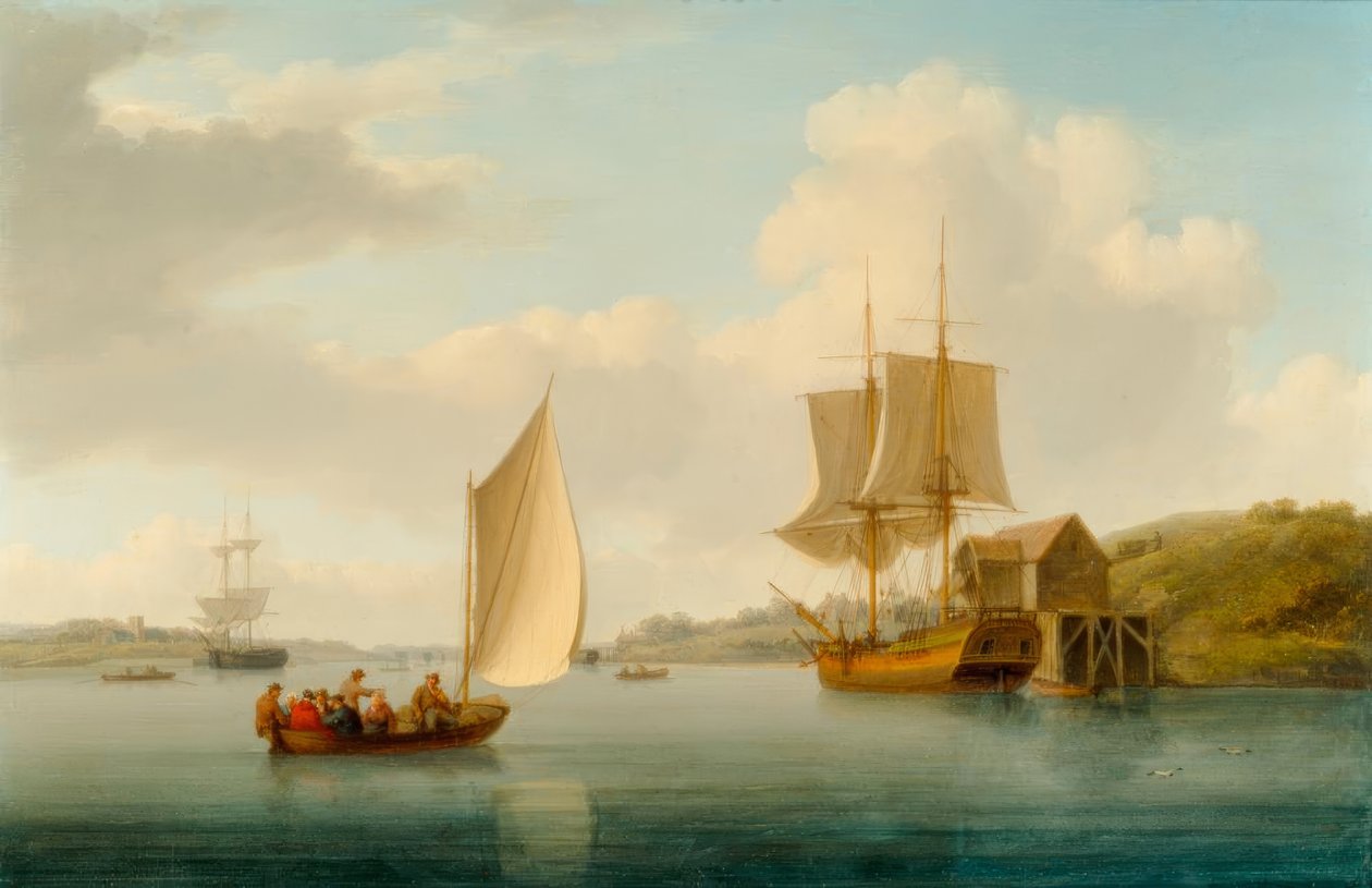 En Collier Brig vid Anchor på Medway av William Anderson