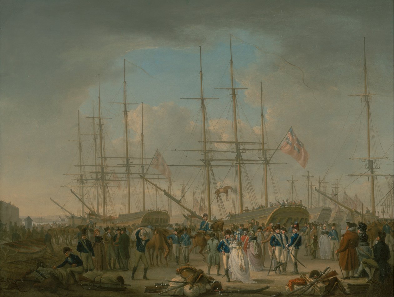 Husarer går ombord på Deptford av William Anderson