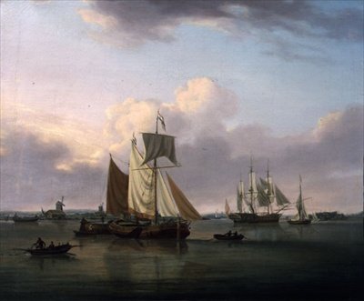 Shipping Off Deptford (olja på duk) av William Anderson