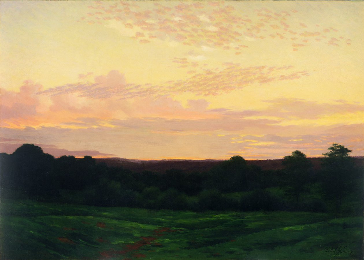 Evening, Somerset Valley, Pennsylvania, ca 1898 (olja på duk) av William Anderson Coffin