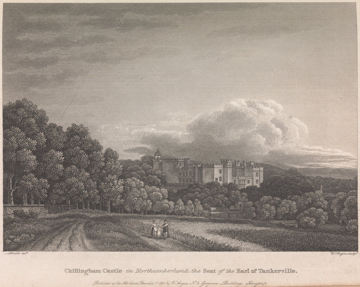 Chillingham Castle i Northumberland, The Seat of the Earl of Tankerville (utgiven av W. Angus): Plåt 62; sida 62 (volym ett) av William Angus