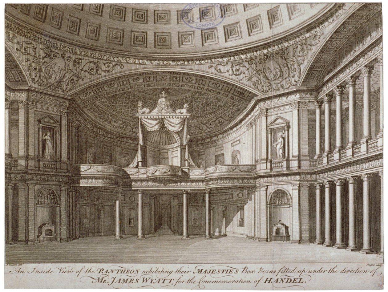 Interiör av Pantheon, Oxford Street, Westminster, London, 1784 av William Angus