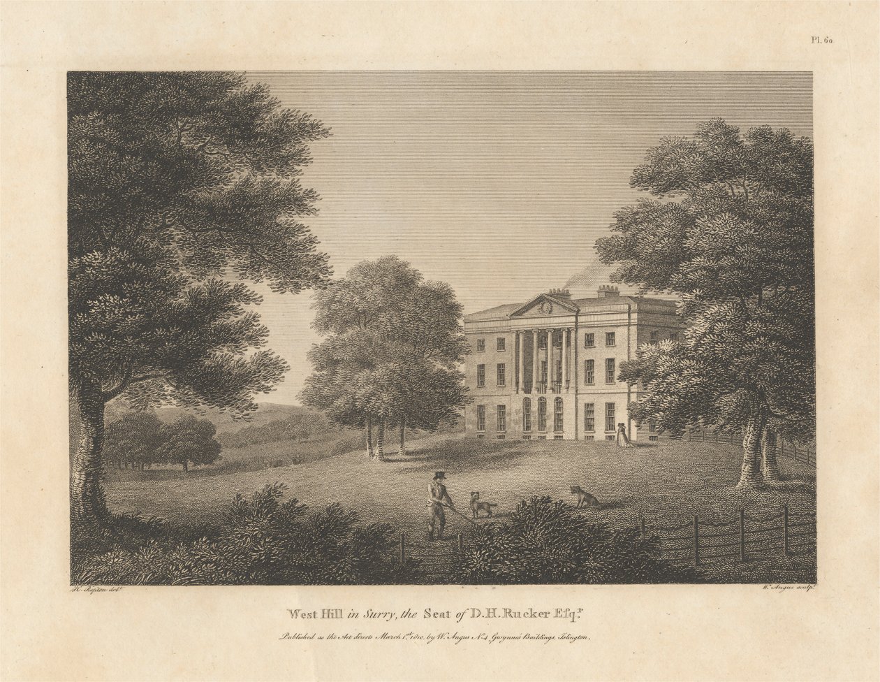 West Hill i Surrey, sätet för D. H. Rucker Esqr. av William Angus