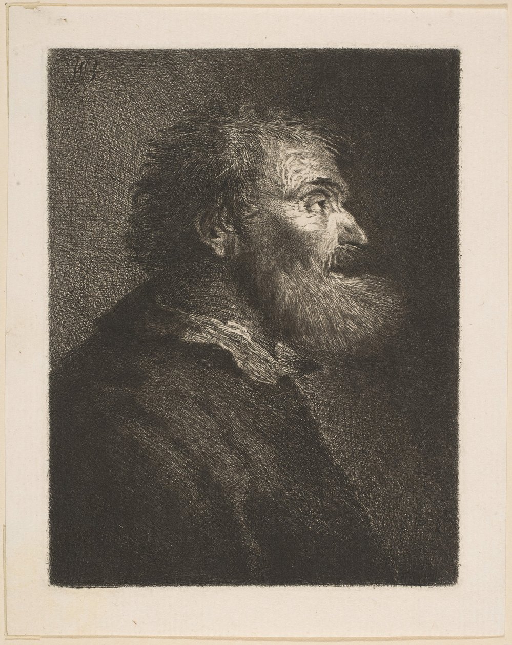 En gammal man i profil, 1761. av William Baillie