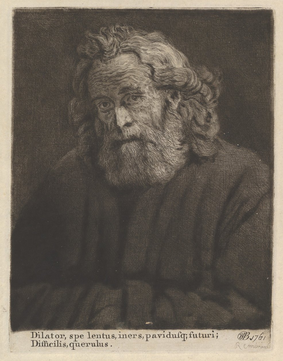 Gammal man med långt skägg, 1761. av William Baillie