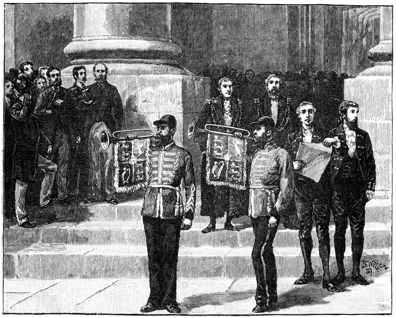 Härolder vid Mansion House som proklamerar drottningen som kejsarinna av Indien, London, maj 1876, 1900 av William Barnes Wollen