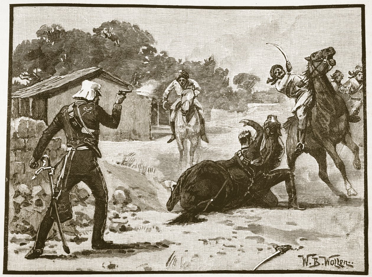 Hur Major Tombs vann Victoria Cross, illustration från "Cassell