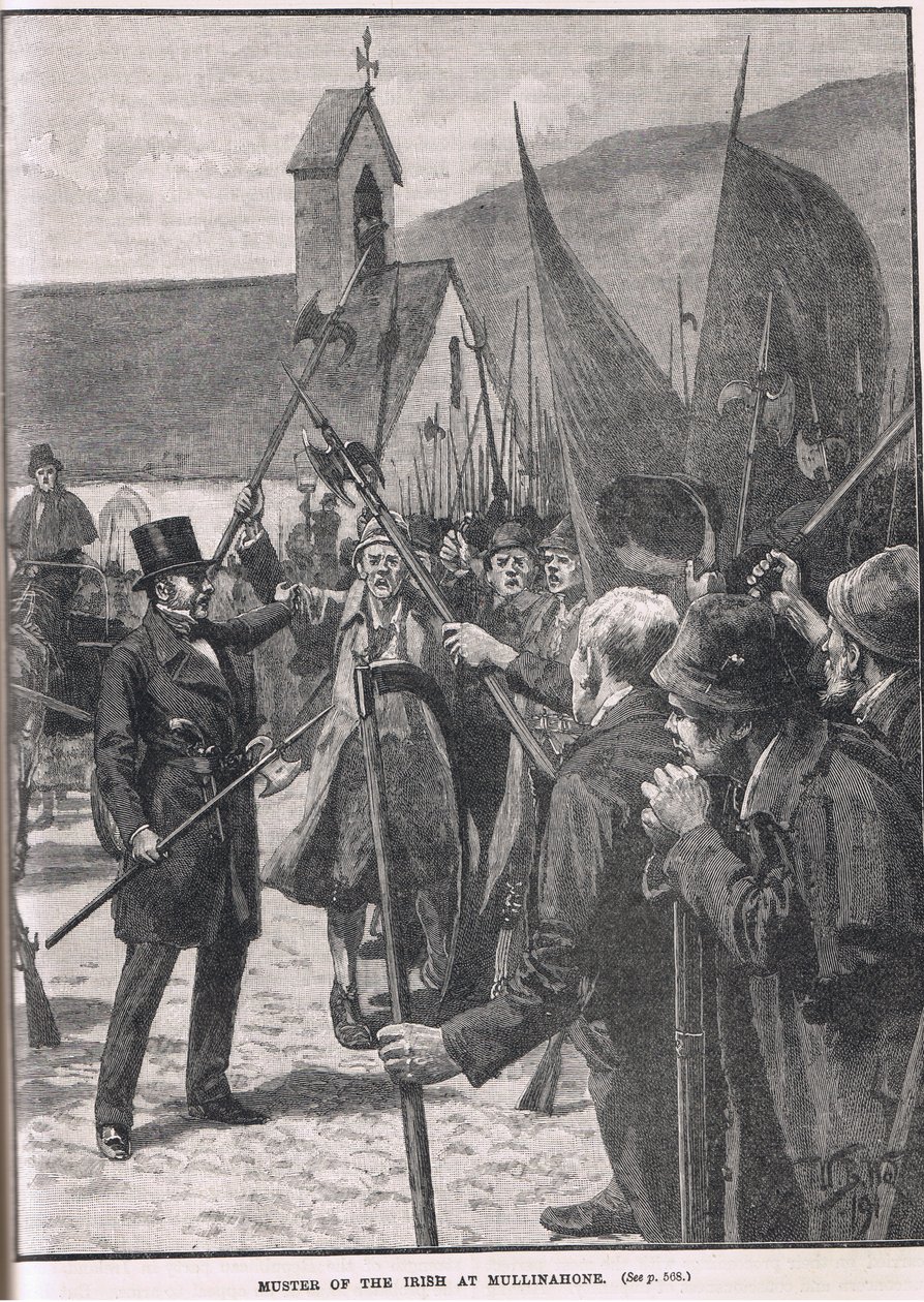 Muster of the Irish at Mullinahone, illustration från Cassells 