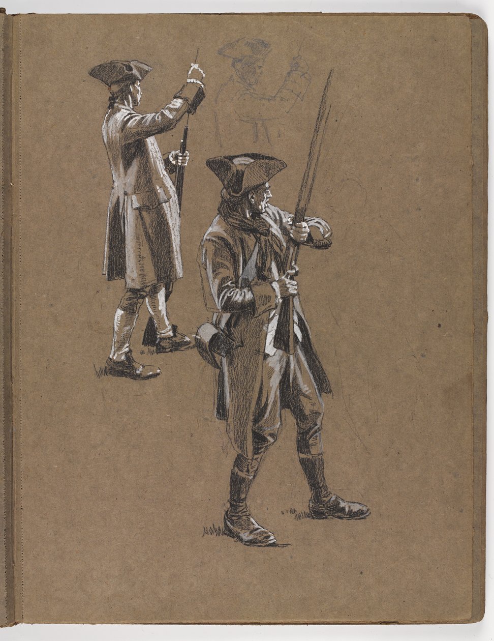Studie för oljemålningen av William Barns Wollen, ?Slaget vid Lexington 1775? av William Barnes Wollen