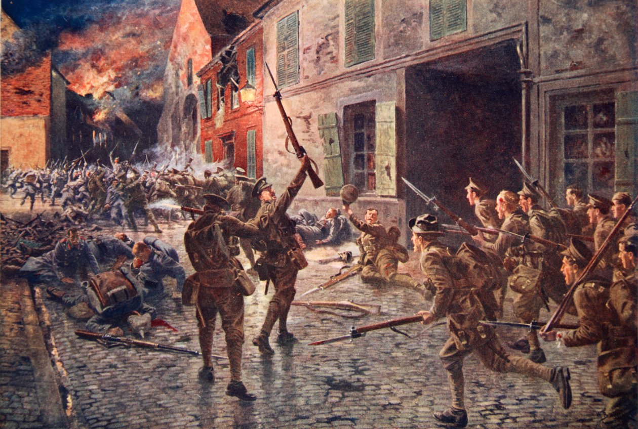 Coldstream-vakterna vid Landrecies, augusti 1914 av William Barnes Wollen