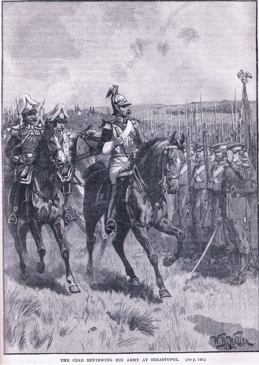 Tsaren granskar sin armé vid Sebastopol 1856 e.Kr av William Barnes Wollen