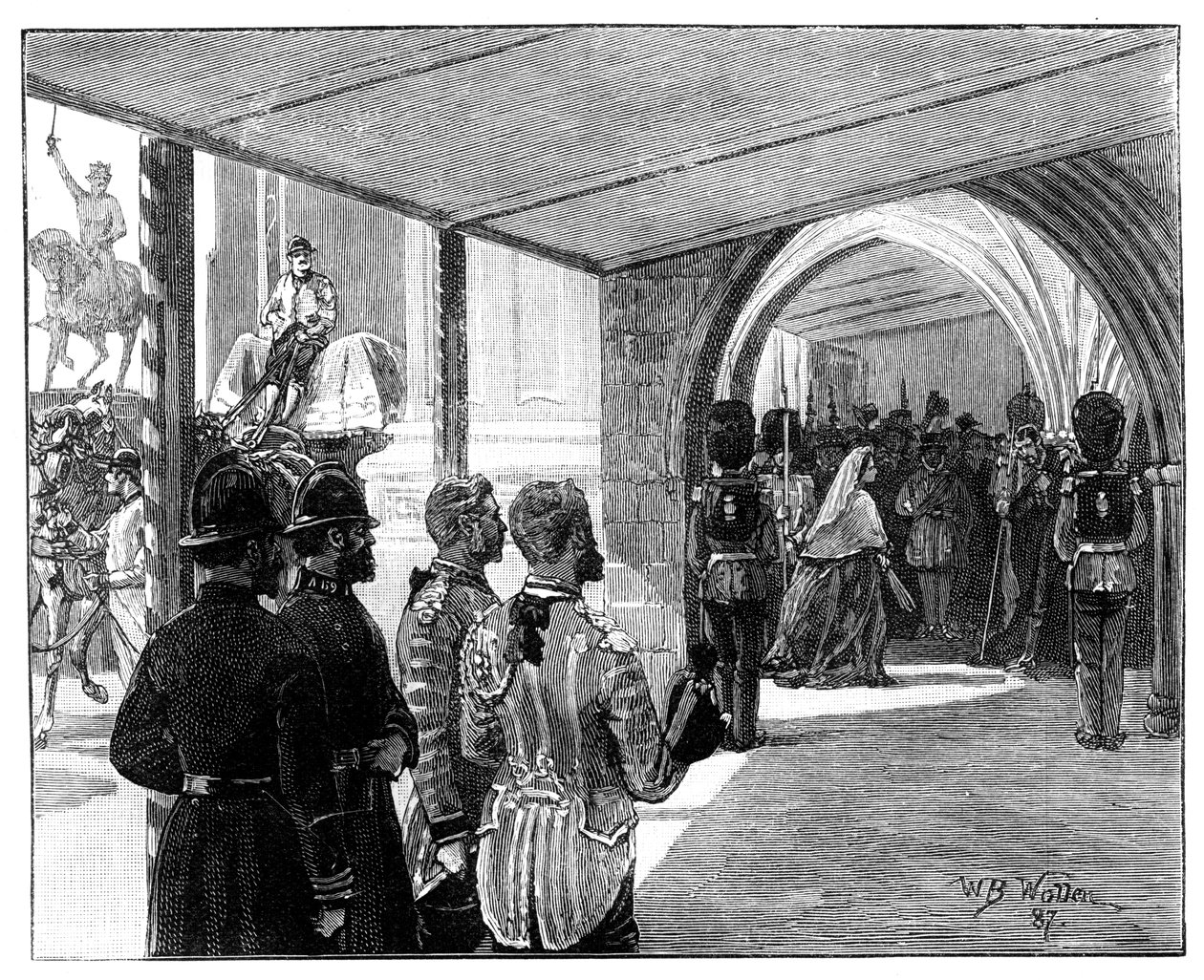 The Opening of Parliament, Westminster, London, 1866. av William Barnes Wollen
