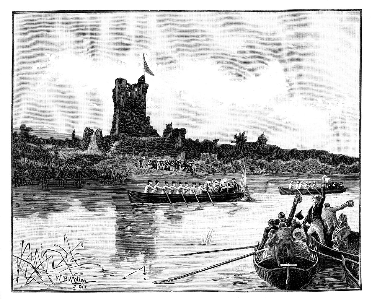 Den kungliga turnén i Irland, besök på Ross Castle, Killarney, 1887 av William Barnes Wollen