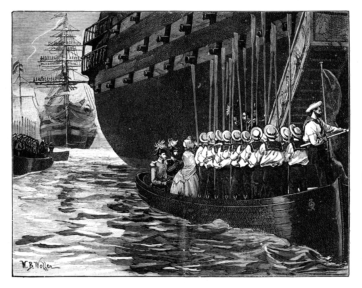 Drottningens besök hos fransmännens kejsare och kejsarinna i Cherbourg, Frankrike, 1858. av William Barnes Wollen