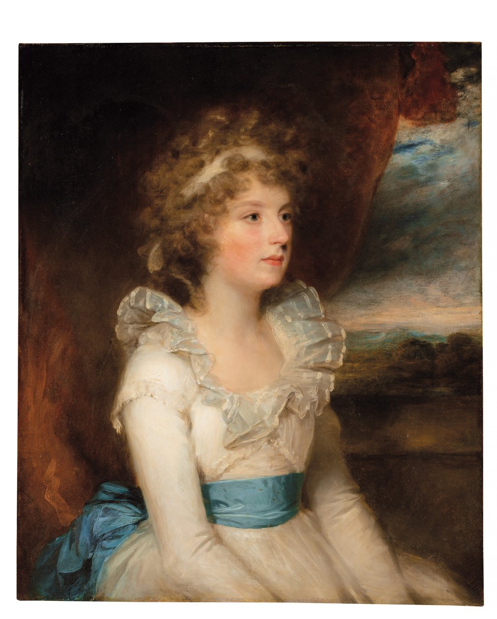 Porträtt av Elizabeth Keene (d. 1845) (olja på duk) av William Beechey