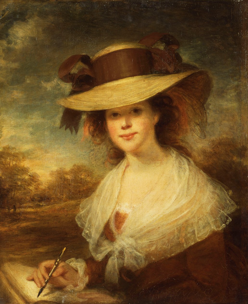 Porträtt av Lady Beechley, konstnärens fru, av William Beechey