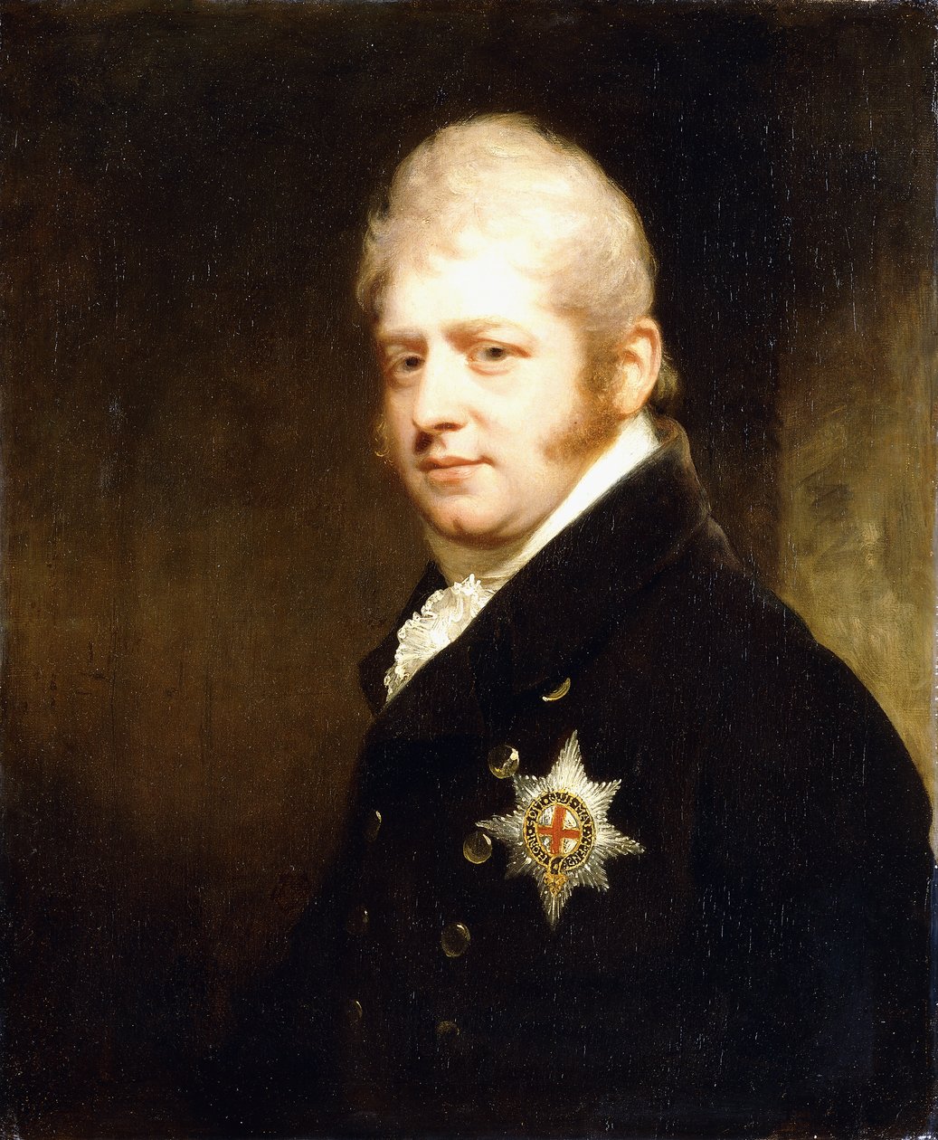 Porträtt av prins Adolphus Frederick, hertig av Cambridge, bystlängd klädd i Strumpebandsstjärnan, 1808 av William Beechey