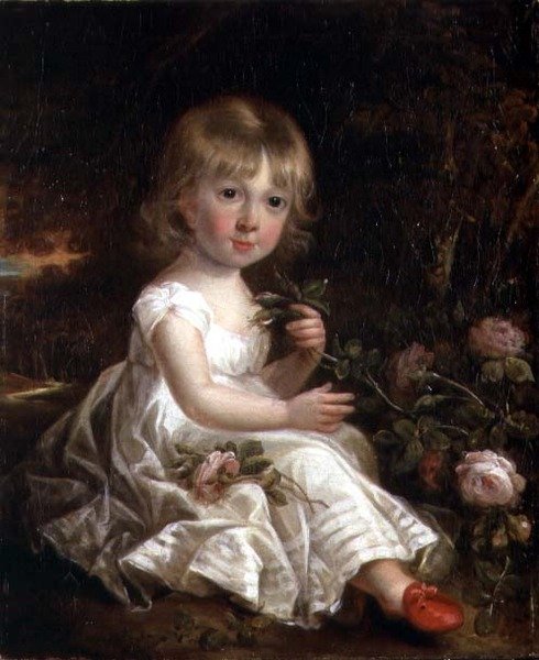 Porträtt av en ung flicka (olja på duk) av William Beechey