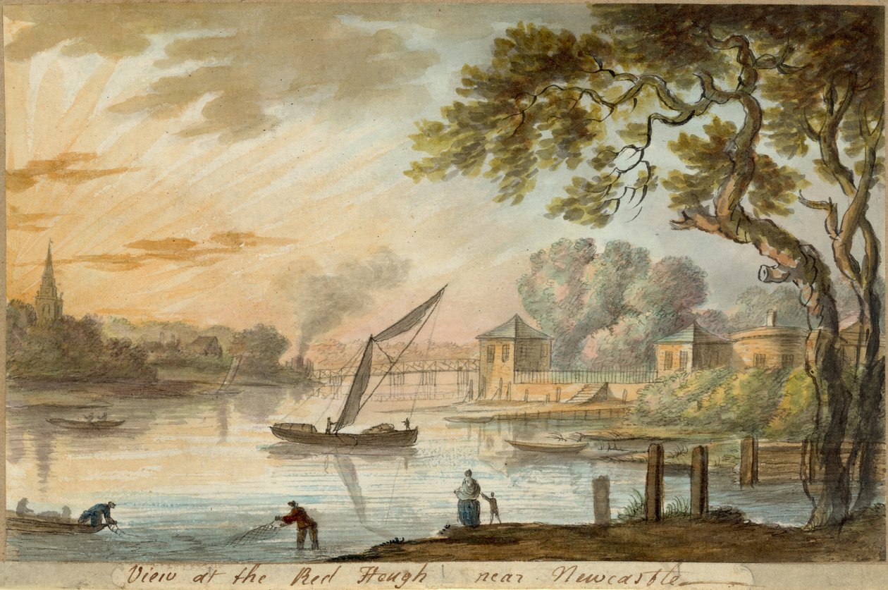 Utsikt över Red Heugh nära Newcastle (penna och akvarell på papper) av William Beilby