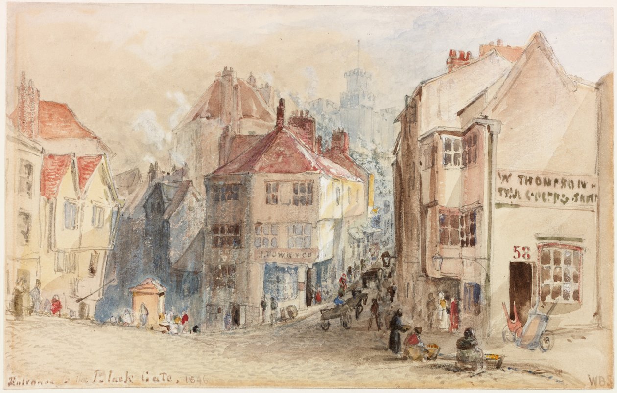Ingången till Black Gate, Newcastle (kroppsfärg) av William Bell Scott