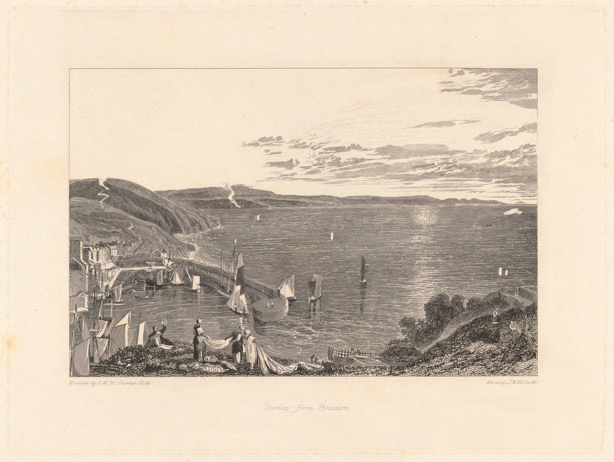 Torbay från Brixham av William Bernard Cooke