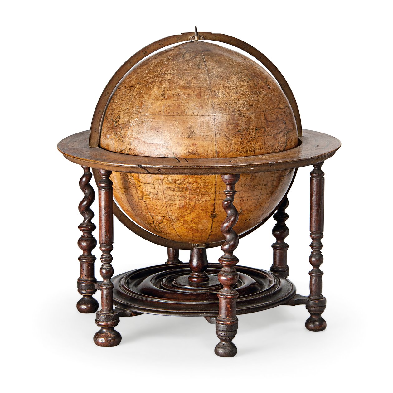 Tidig engelsk jordglob, ca 1673 av William Berry