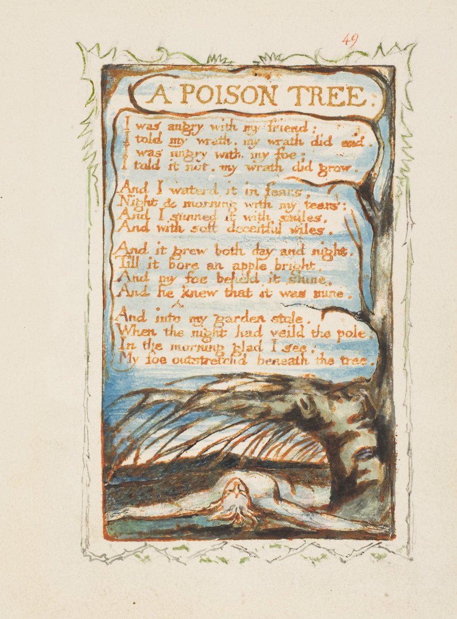 Ett giftträd. Songs of Innocence and of Experience, ca 1825 av William Blake