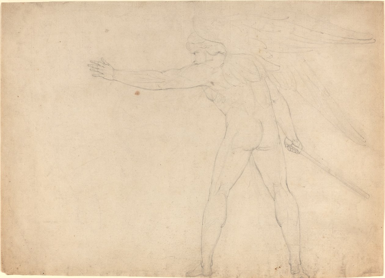 En krigande ängel [recto] av William Blake