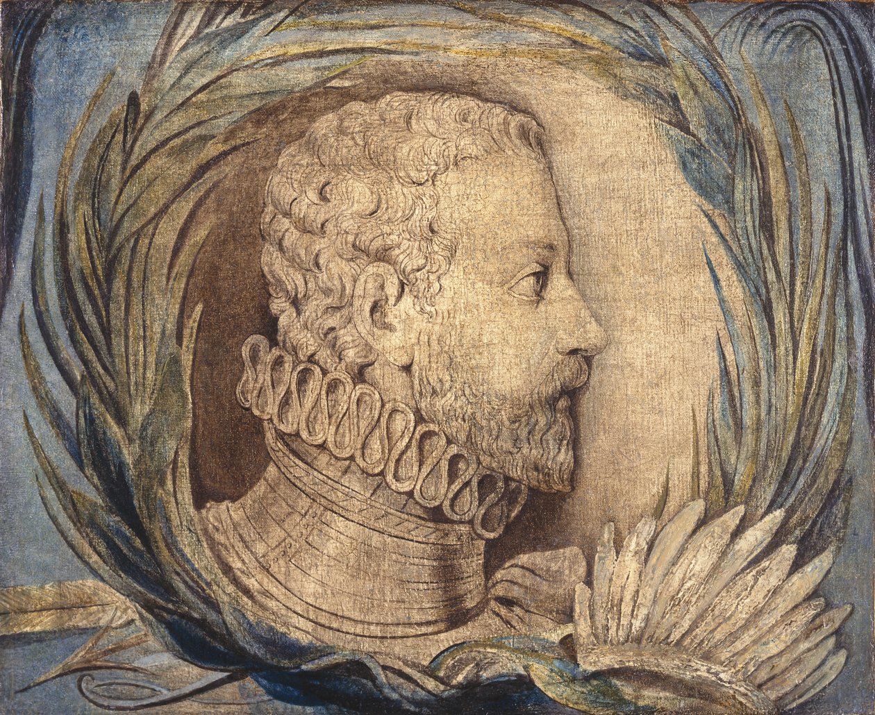 Alonso de Ercilla y Zúñiga, ca 1800 (tempera på duk) av William Blake