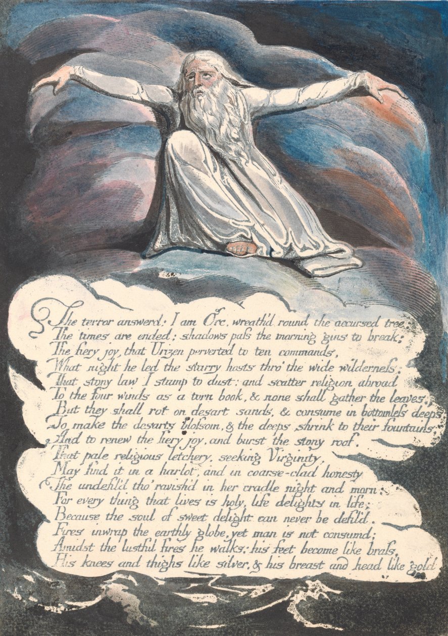 Amerika. En profetia, tavla 10, terrorn besvarad.... av William Blake