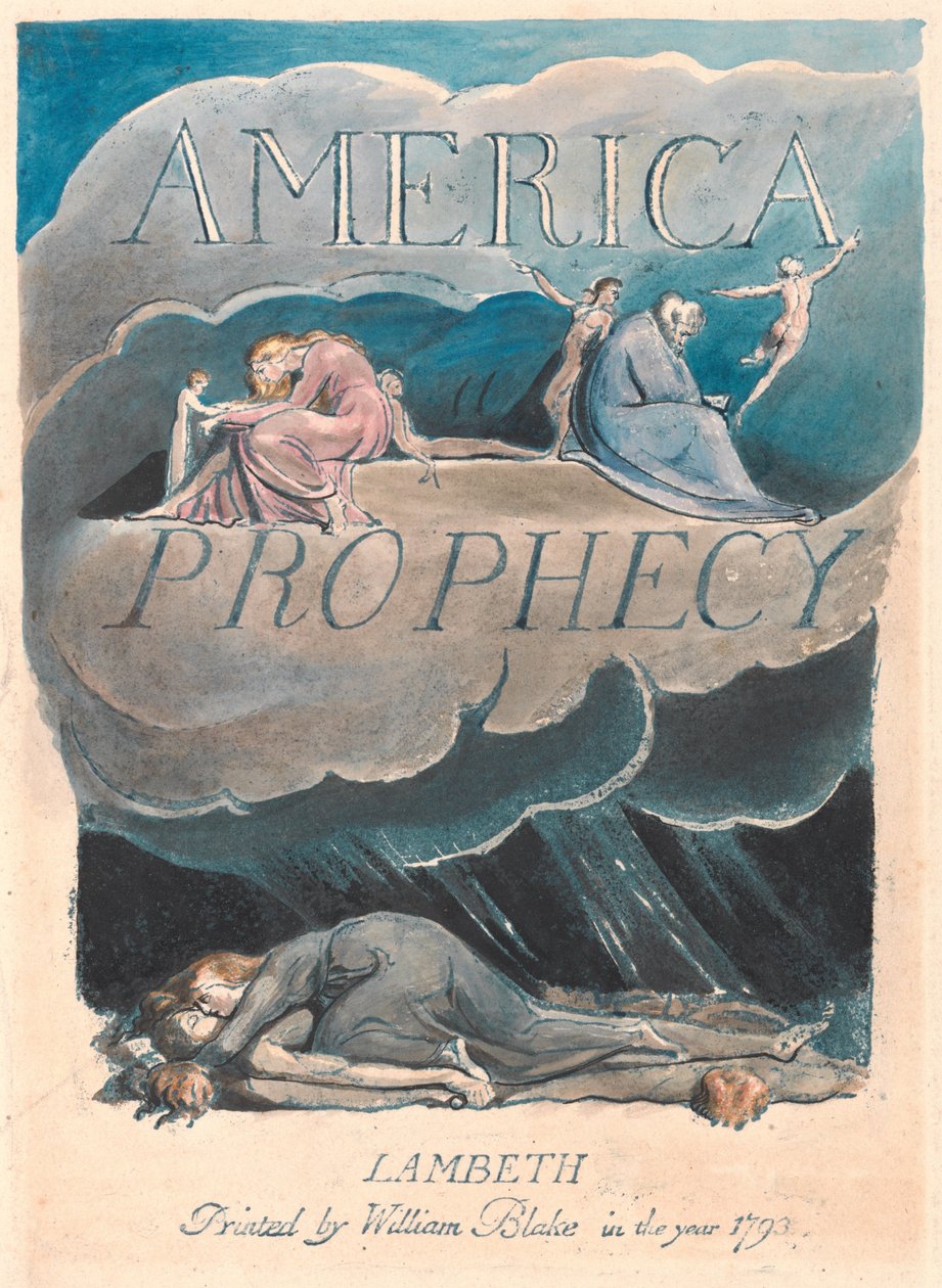 Amerika. En profetia, tavla 2, titelsida av William Blake