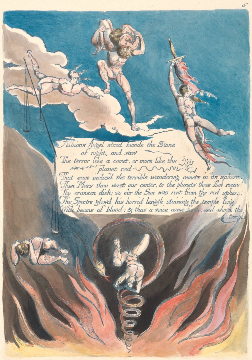 Amerika. En profetia, platta 7, Albions Angel stod .... av William Blake