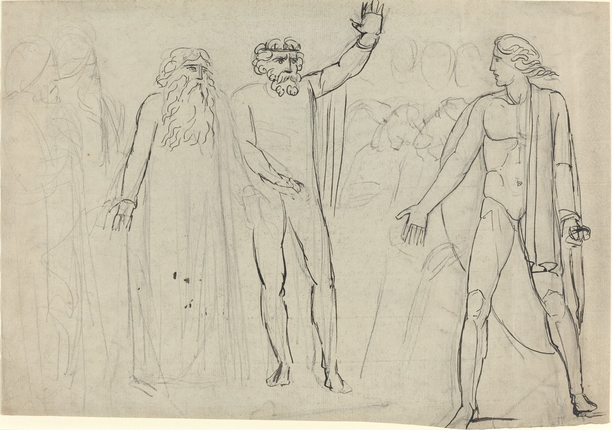 "Och Saul sade till David: Gå och Herren vare med dig" [recto] av William Blake