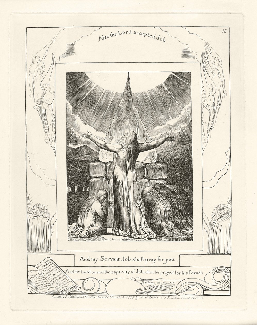 Och min tjänare Job ska be för dig, 1825 av William Blake
