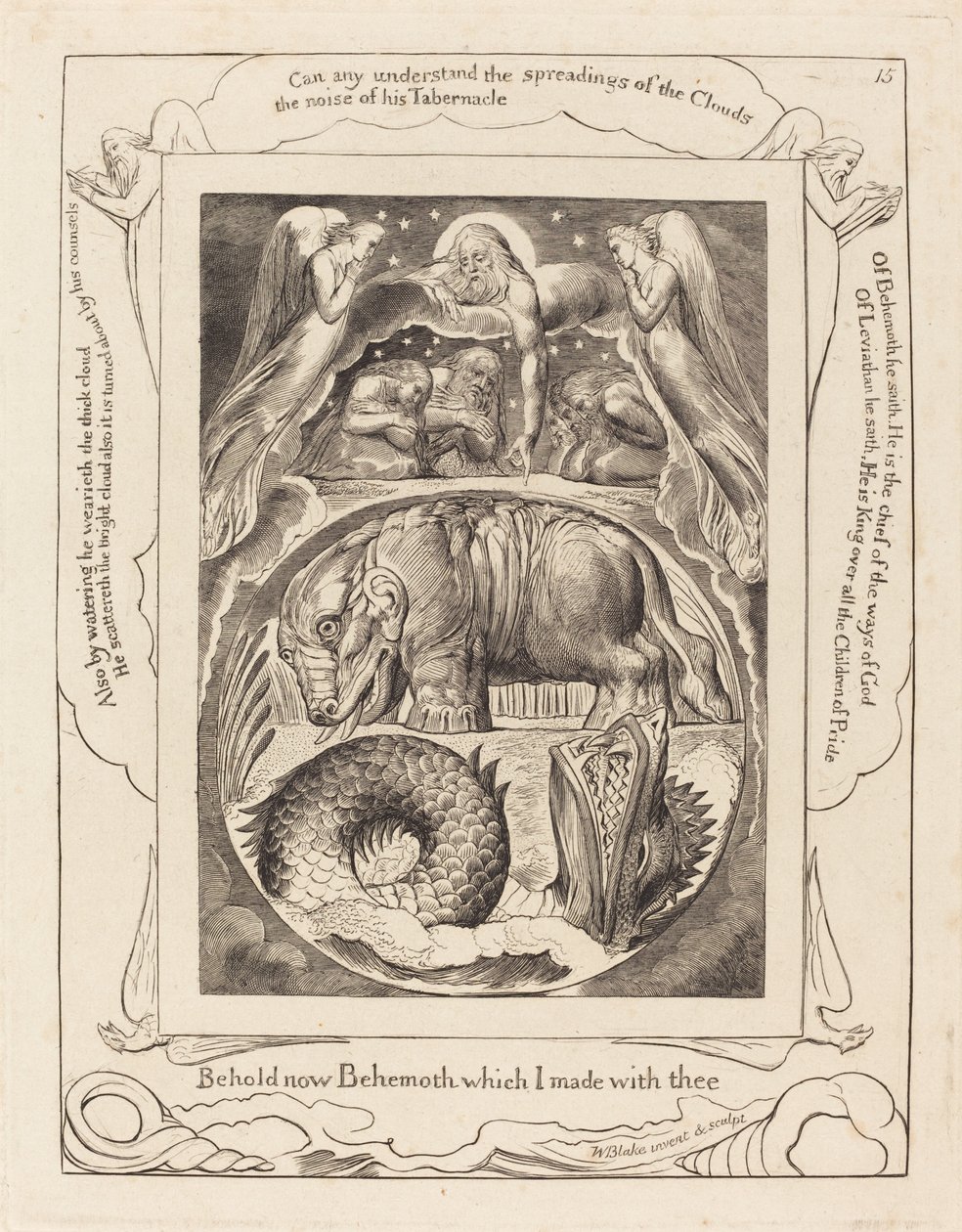 Behemoth och Leviathan av William Blake