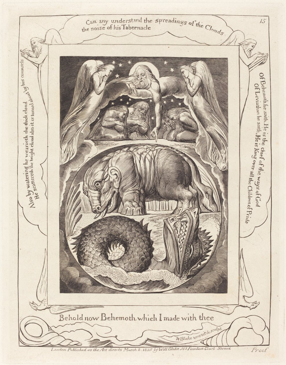 Behemoth och Leviathan, 1825. av William Blake