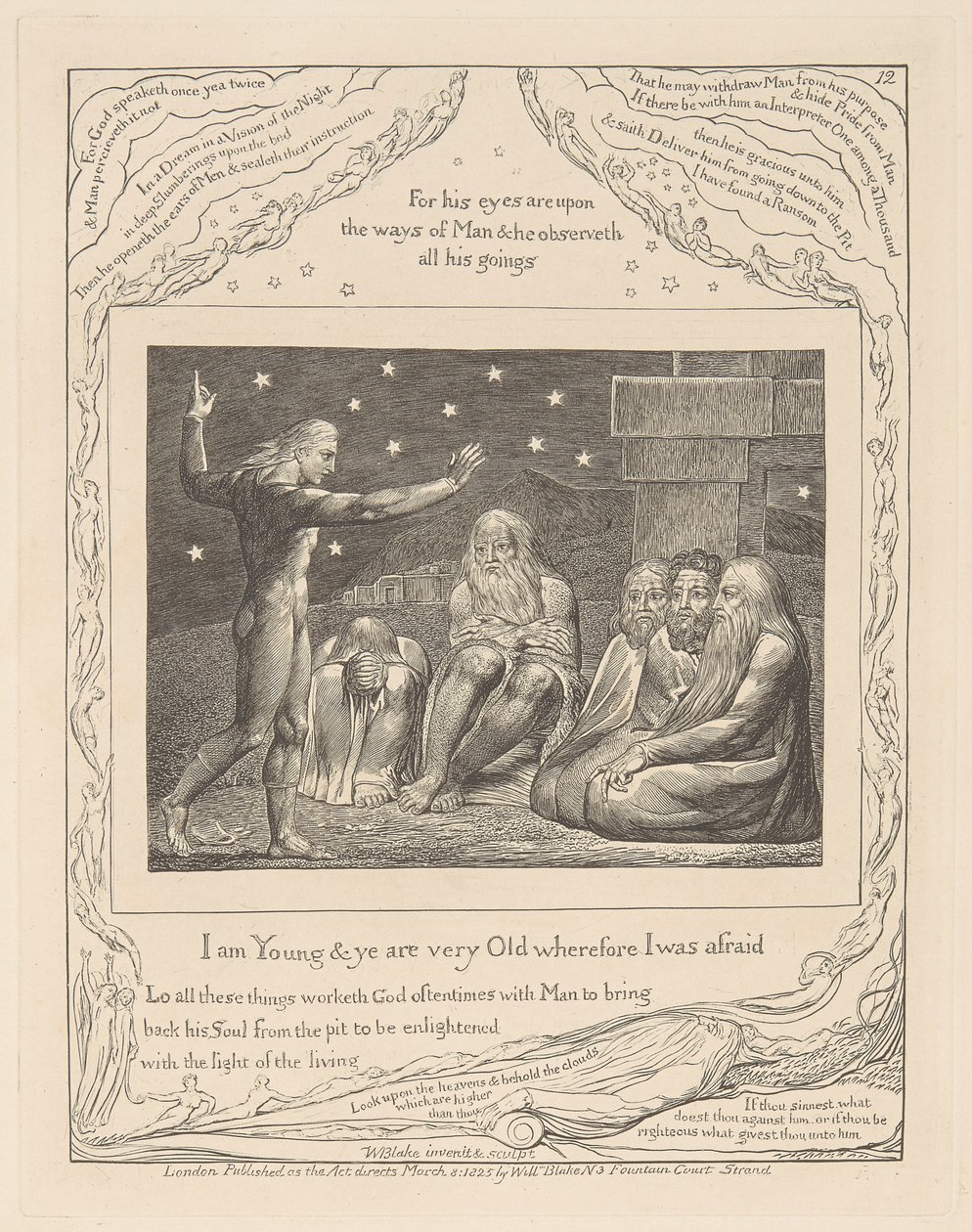 Jobs bok, tavla 12, Elihus vrede av William Blake