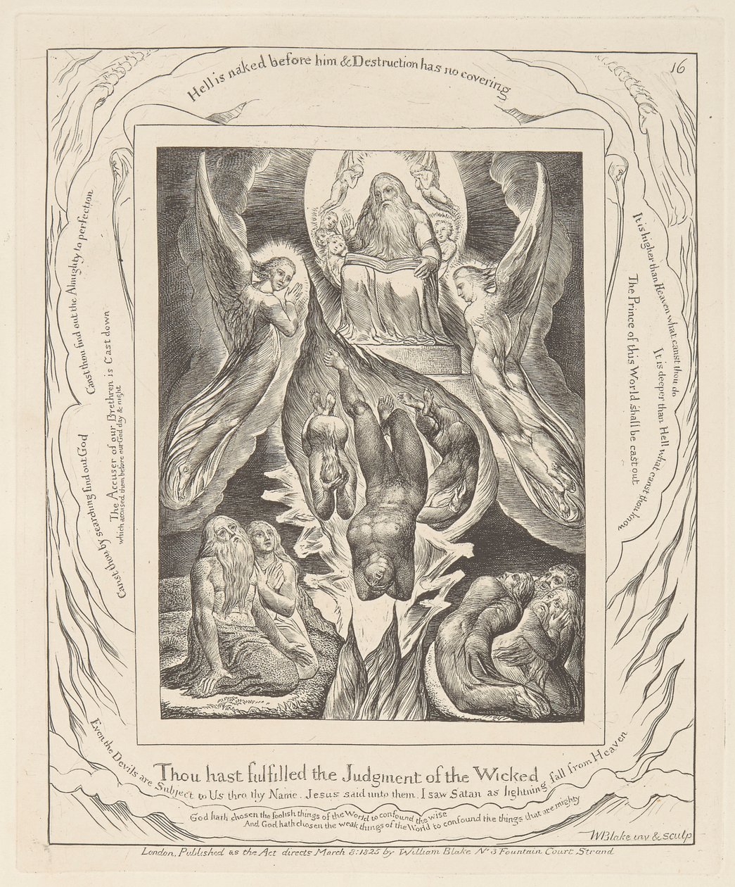 Jobs bok, tavla 16, Satans fall av William Blake