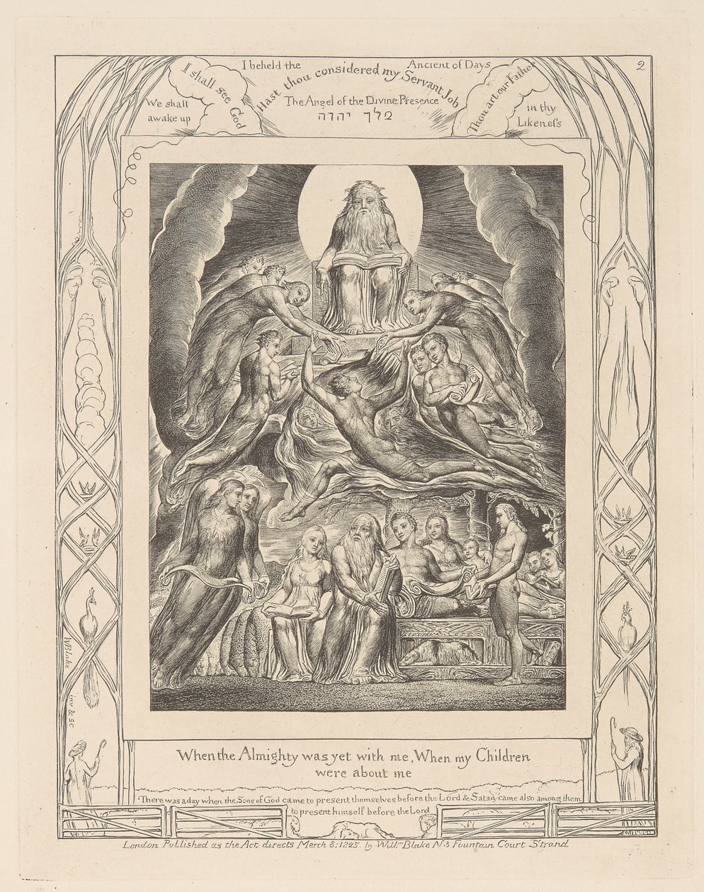 Jobs bok, tavla 2, Satan inför Guds tron av William Blake