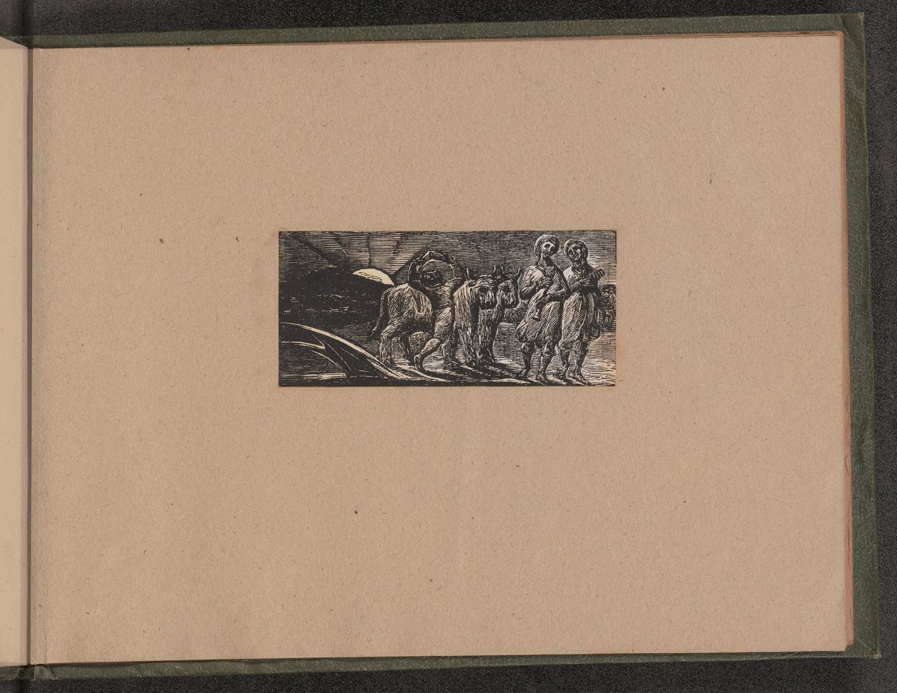 Pojke återvänder med glädje med plog och oxar, 1821. av William Blake