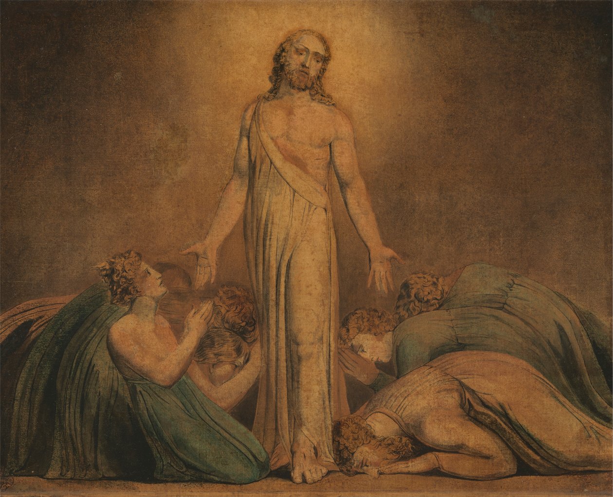 Kristus visar sig för apostlarna efter uppståndelsen av William Blake