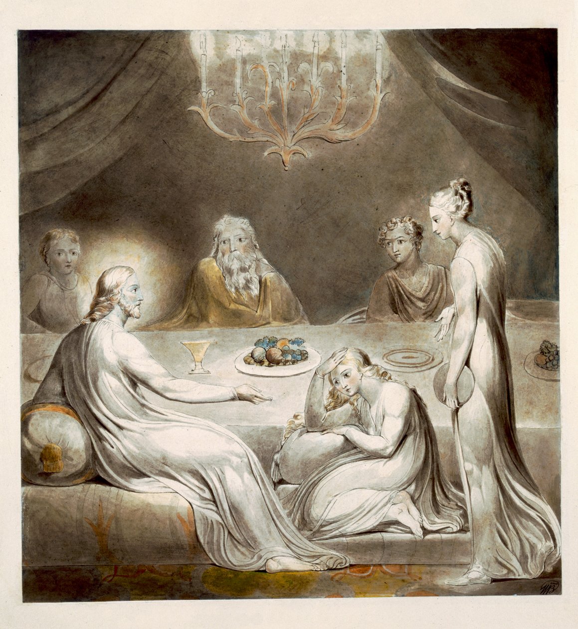 Kristus i Marias och Martas hus av William Blake