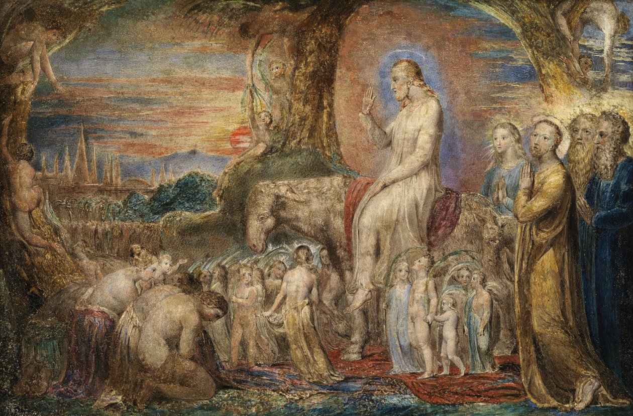 Kristi intåg i Jerusalem (olja på koppar) av William Blake