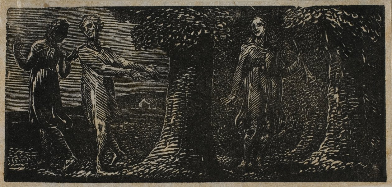 Colinet hånad av två pojkar, från The Pastorals of Virgil av William Blake