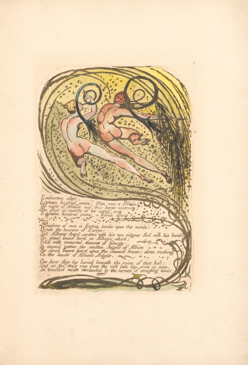 Europa. A Prophecy, tavla 10, Enitharmon sov . . . . (Bentley 12) av William Blake