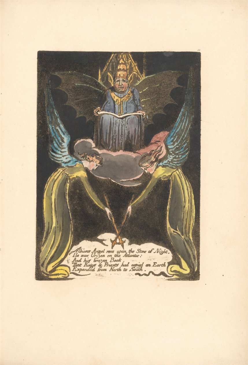 Europa. A Prophecy, tavla 12, Albions Angel rose. . . . (Bentley 14) av William Blake